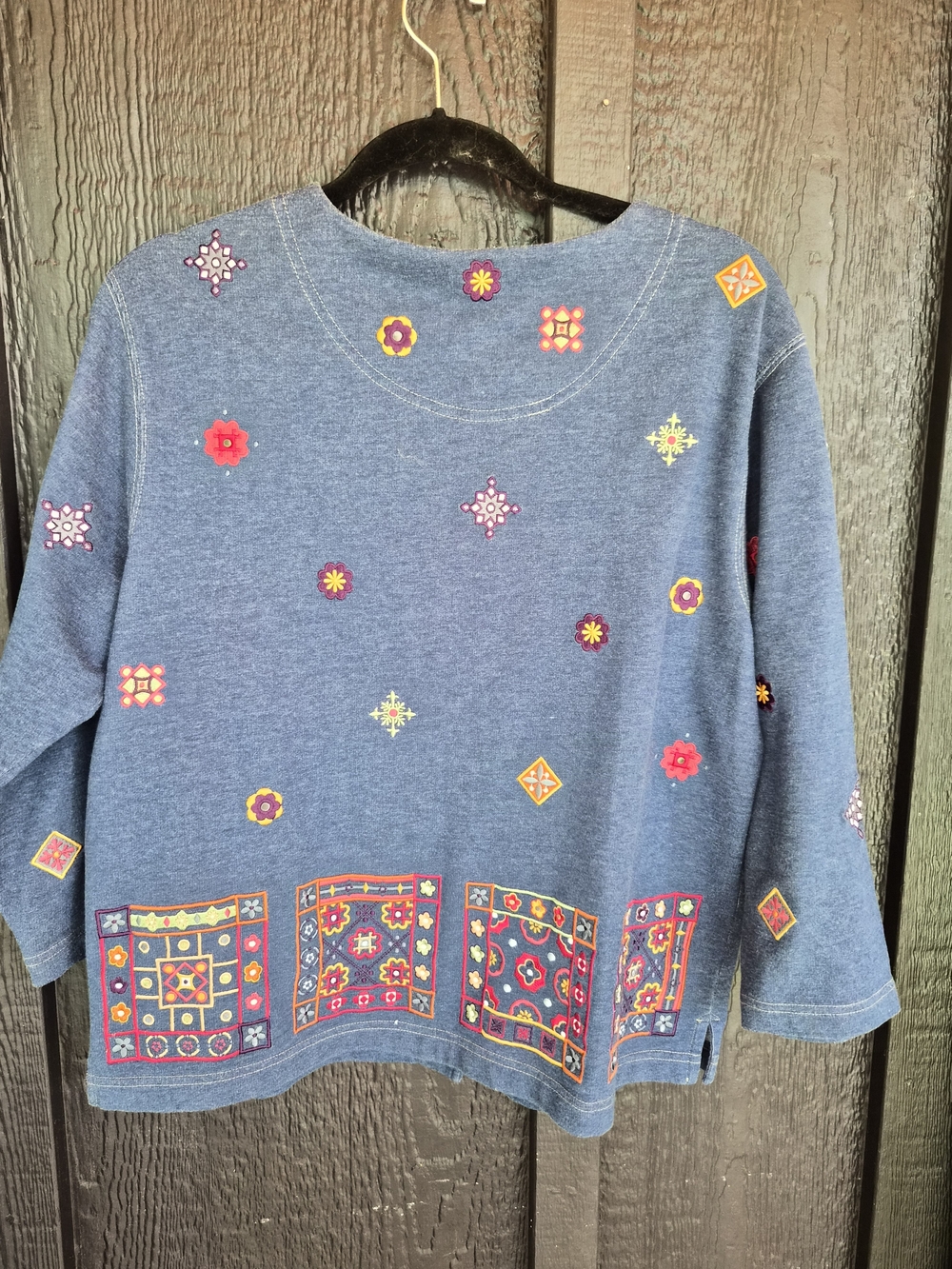 Bechamel Embroidered Button-Front Sweater Jacket - Picture 2 of 5